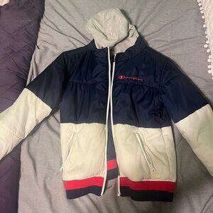 Champion Authentic Red White And Blue Puffer Jacket - Men | Color: Blue |Size: S